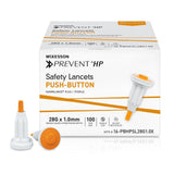 McKesson Prevent Safety Lancet Fixed Depth Lancet Needle, Push Button, 100 ct