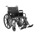 McKesson Standard 20" Wheelchair with Elevating Swing Away Footrests and Detachable Desk Arms