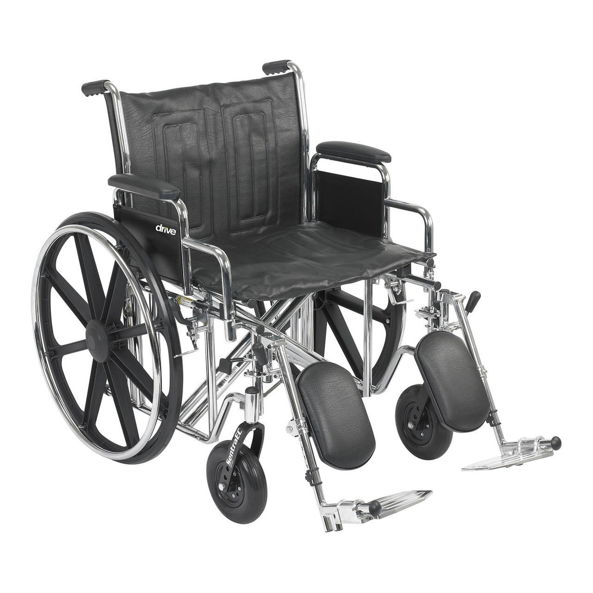 McKesson Standard 22" Wheelchair with Elevating Swing Away Footrests and Detachable Desk Arms