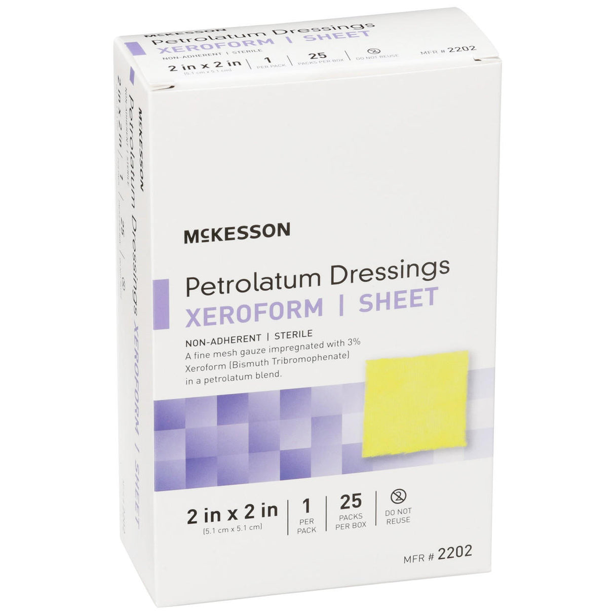 McKesson Xeroform Petrolatum Gauze Dressing, 2 x 2 Inch, Sterile