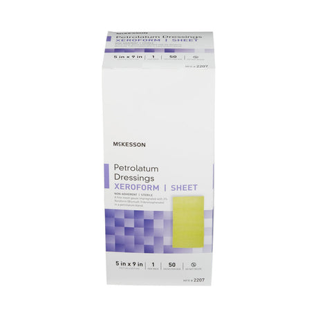 McKesson Xeroform Petrolatum Gauze Dressing, 5 x 9 Inch, Sterile