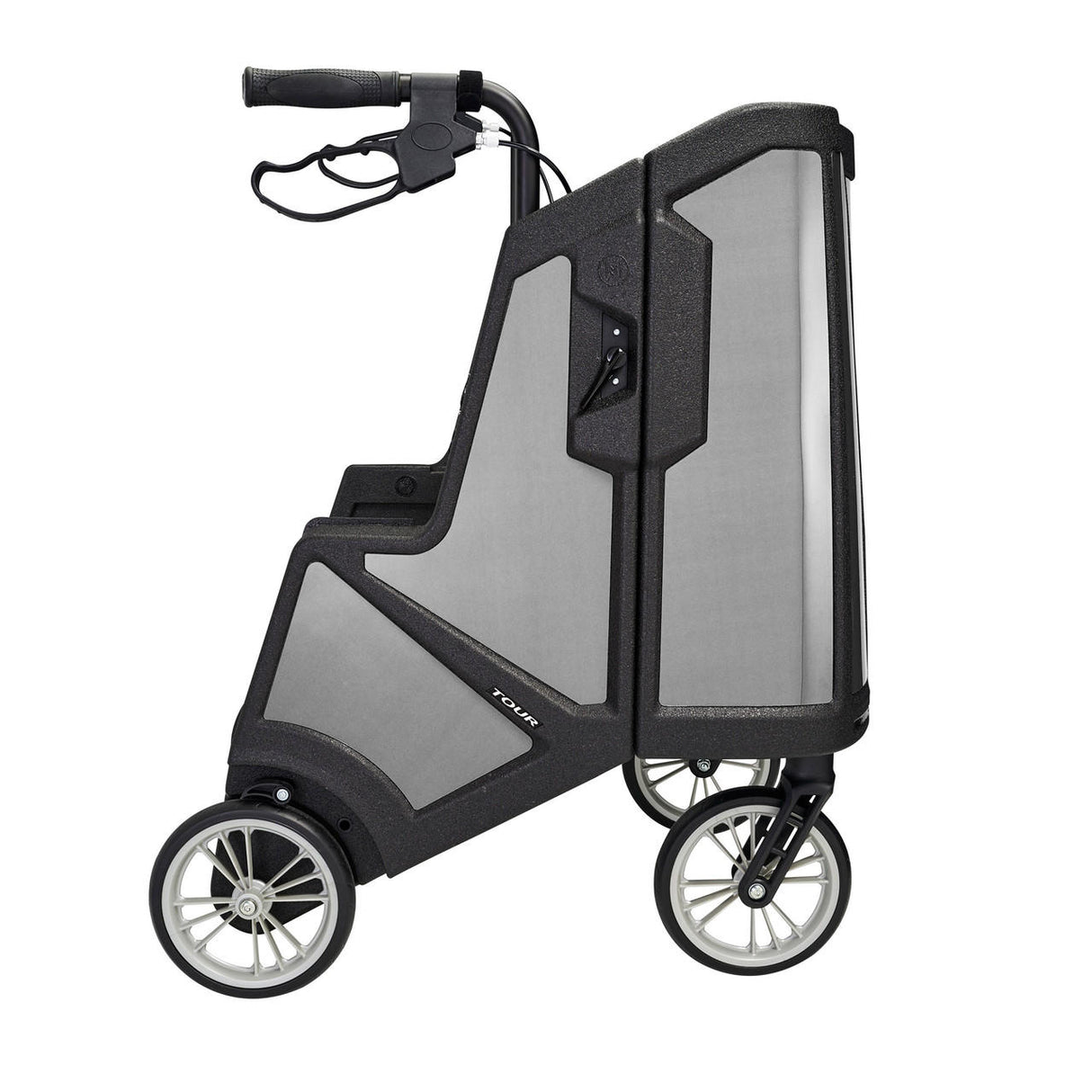 Motivo Tour Rolling Walker with Seat, Backrest, Storage - Upright Rollator, 300 lbs