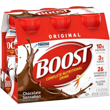 Nestle Boost Original Nutritional Drink, Rich Chocolate, 8 oz Bottle, Case of 24