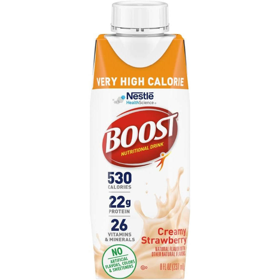 Nestle Boost Very High Calorie (VHC), Strawberry, 8 oz Carton, Case/24