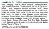 Nestle Boost Very High Calorie VHC, Very Vanilla Ingredients