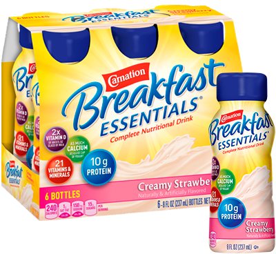 Nestle Carnation Breakfast Essentials, 8 oz Bottle