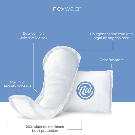 Nexwear Incontinence Pads, Maximum Long