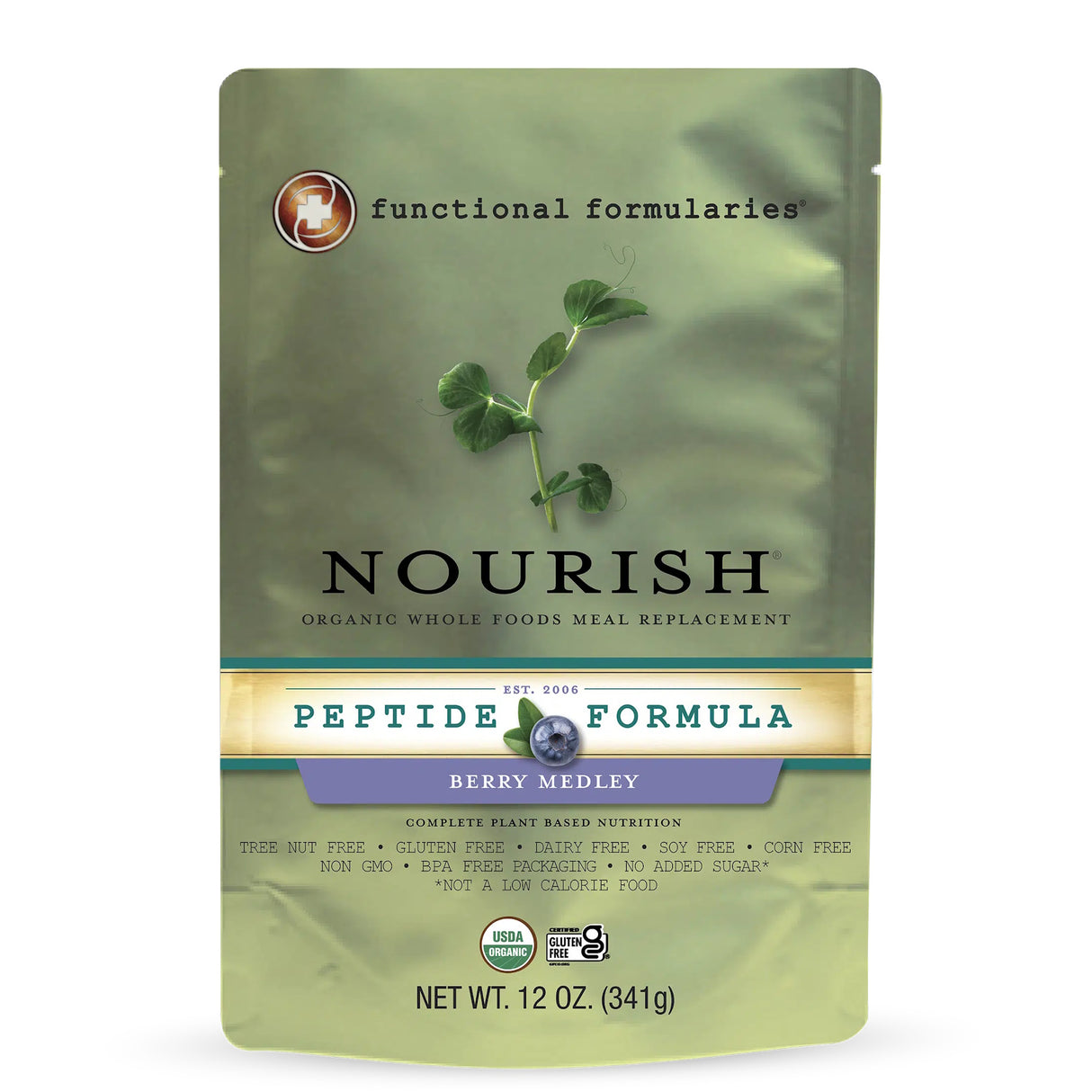 Nourish Pediatric Peptide Organic Tube Feeding Formula and Oral Supplement, Berry Medley