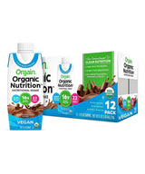 Orgain Organic Vegan Plant Based Nutritional Shake, Chocolate, CS/12