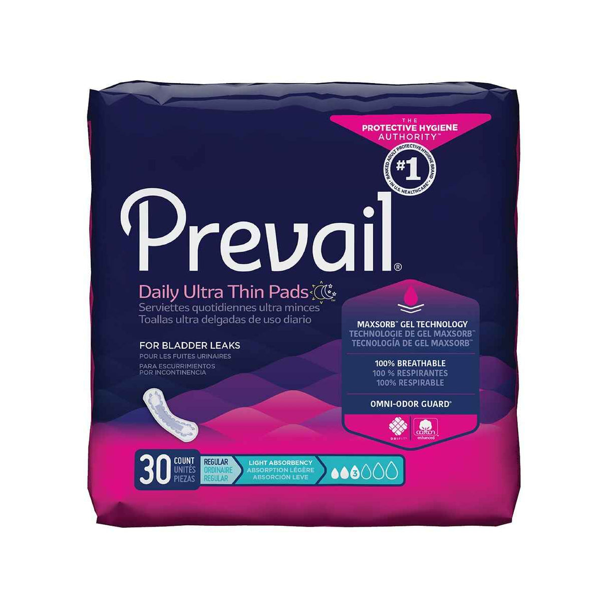 Prevail Women's Bladder Control Pad, Light