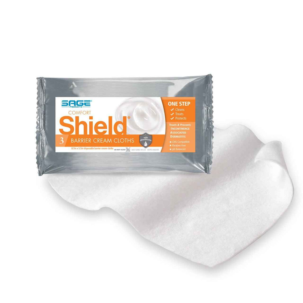 Sage Comfort Shield Barrier Cream Cloths, Small