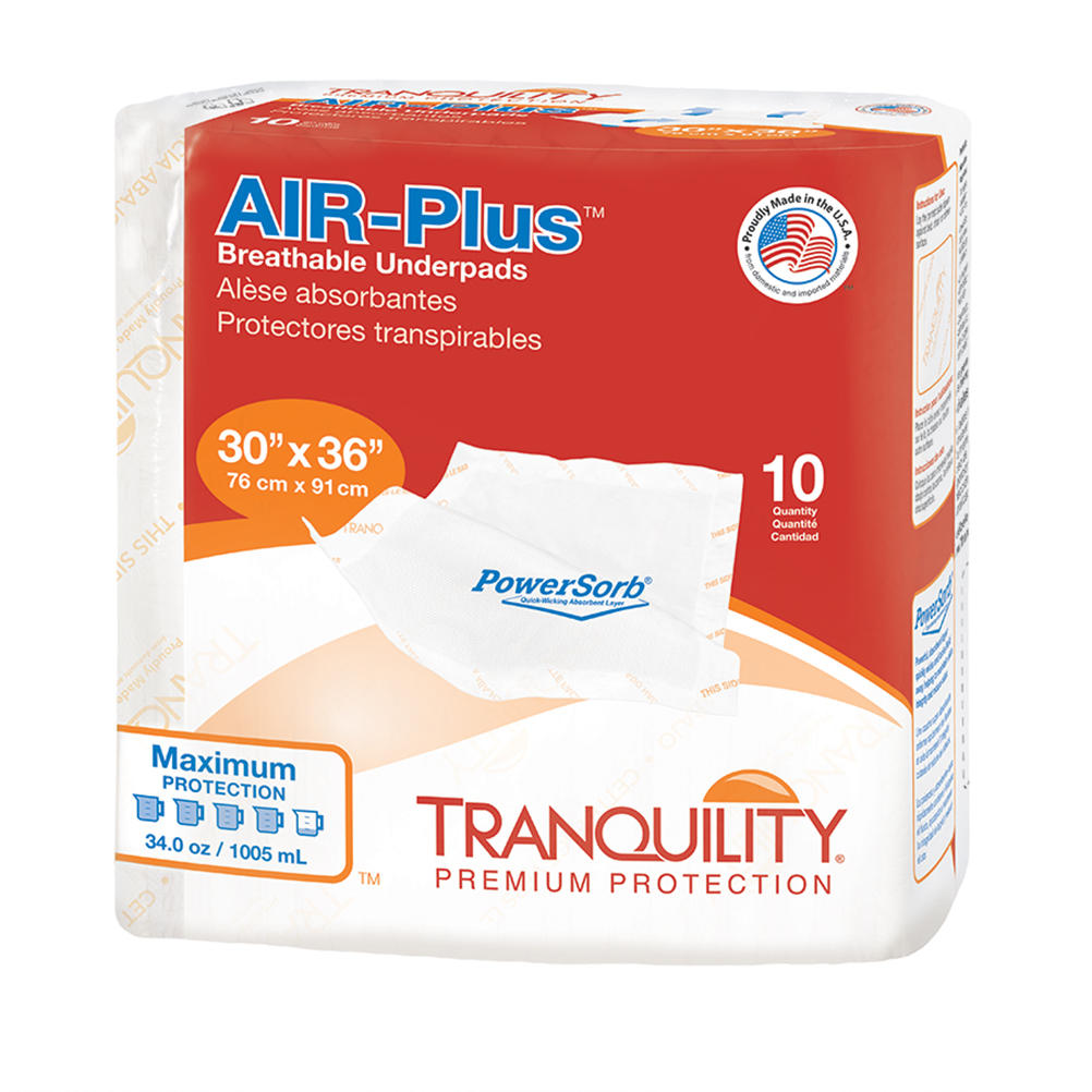 Tranquility AIR-Plus Breathable Underpads, 30 x 36